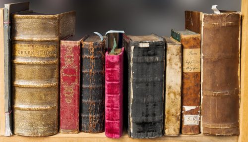 Shelf of old books