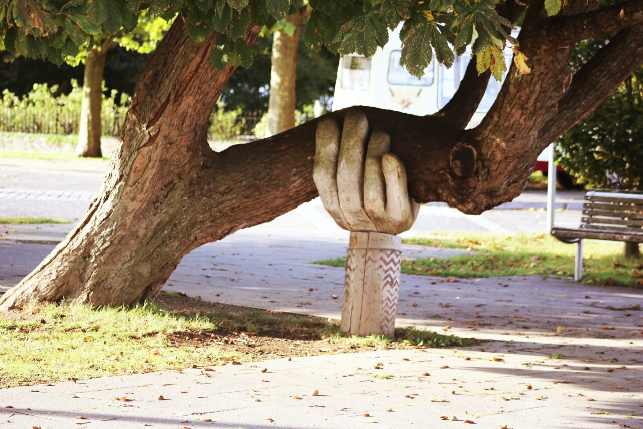 Hand supporting tree
